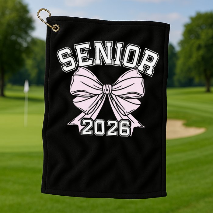 Class Of 2026 Senior Coquette Bow Aesthetic Golf Towel