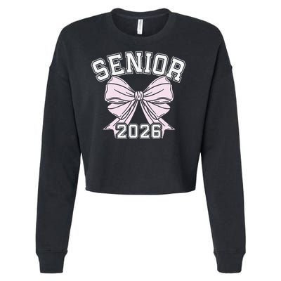 Class Of 2026 Senior Coquette Bow Aesthetic Cropped Pullover Crew