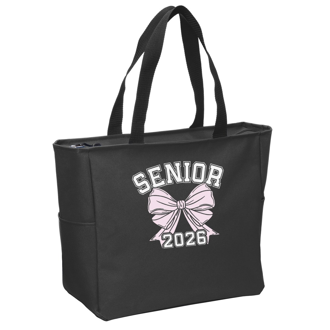 Class Of 2026 Senior Coquette Bow Aesthetic Zip Tote Bag