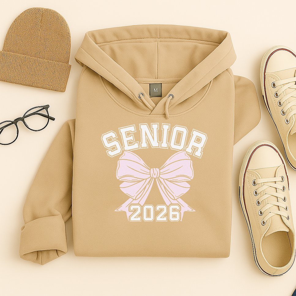Class Of 2026 Senior Coquette Bow Aesthetic Hoodie