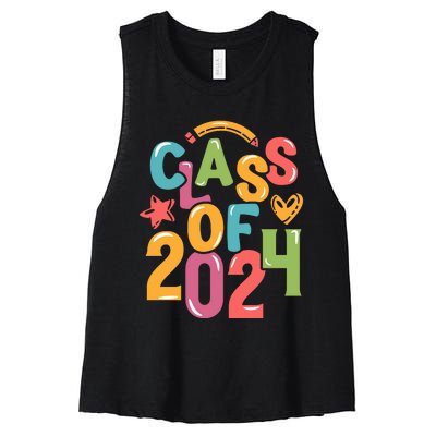 Class Of 2024 Celebration Graphic Women's Racerback Cropped Tank