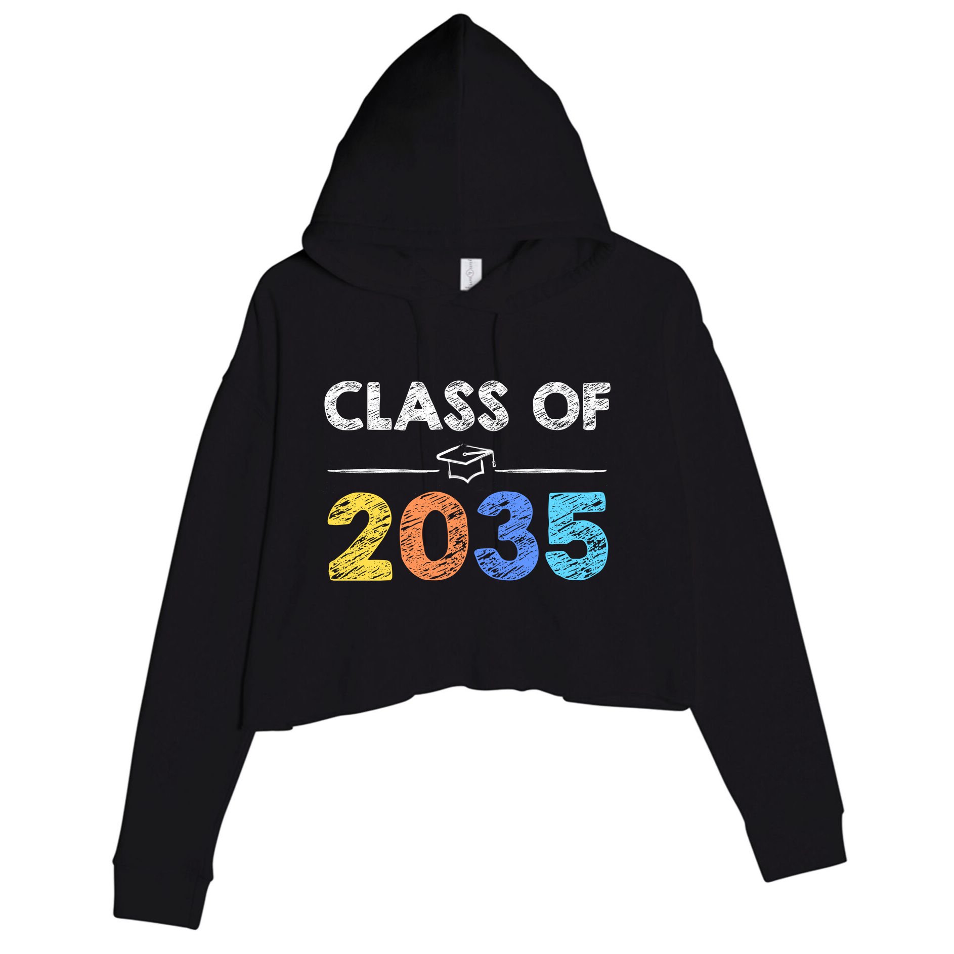 Class Of 2035 Future Graduate Crop Fleece Hoodie