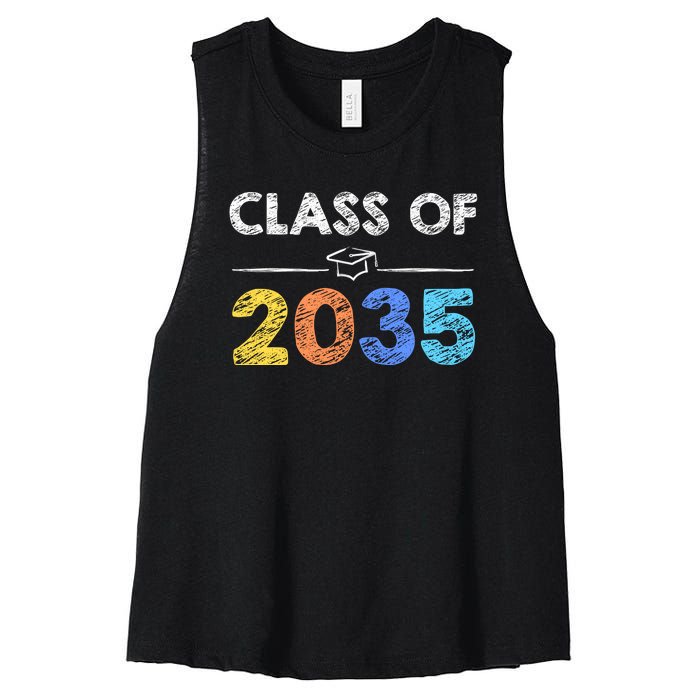 Class Of 2035 Future Graduate Women's Racerback Cropped Tank