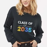 Class Of 2035 Future Graduate Cropped Pullover Crew