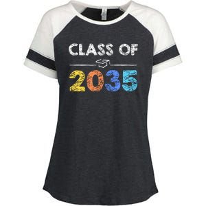 Class Of 2035 Future Graduate Enza Ladies Jersey Colorblock Tee