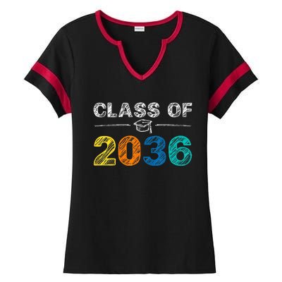 Class of 2036 Grow With Me First Day of School Graduation Ladies Halftime Notch Neck Tee