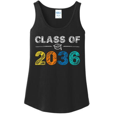 Class of 2036 Grow With Me First Day of School Graduation Ladies Essential Tank