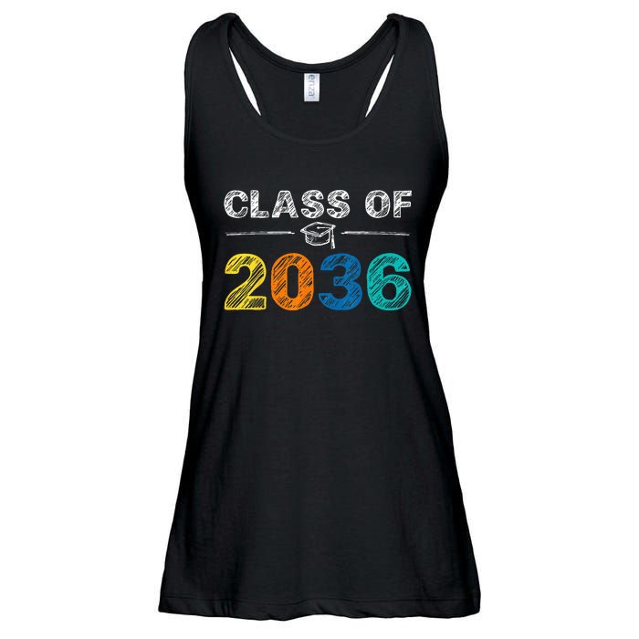 Class of 2036 Grow With Me First Day of School Graduation Ladies Essential Flowy Tank