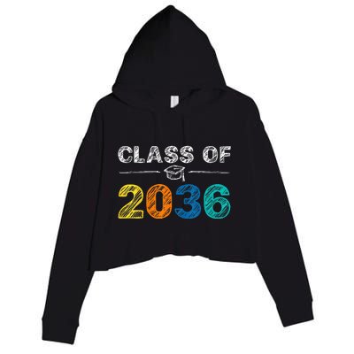 Class of 2036 Grow With Me First Day of School Graduation Crop Fleece Hoodie