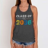 Class of 2036 Grow With Me First Day of School Graduation Women's Knotted Racerback Tank