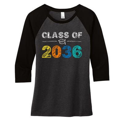 Class of 2036 Grow With Me First Day of School Graduation Women's Tri-Blend 3/4-Sleeve Raglan Shirt