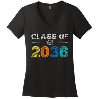 Class of 2036 Grow With Me First Day of School Graduation Women's V-Neck T-Shirt