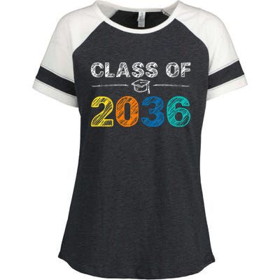 Class of 2036 Grow With Me First Day of School Graduation Enza Ladies Jersey Colorblock Tee