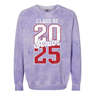 Class Of 2025 Senior 2025 Back To School 2025 Graduation 25 Colorblast Crewneck Sweatshirt