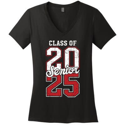 Class Of 2025 Senior 2025 Back To School 2025 Graduation 25 Women's V-Neck T-Shirt