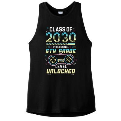 Class Of 2030 Gaming 6th Grade Level Unlocked Back To School Ladies PosiCharge Tri-Blend Wicking Tank