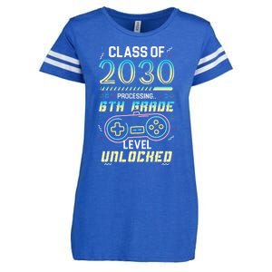 Class Of 2030 Gaming 6th Grade Level Unlocked Back To School Enza Ladies Jersey Football T-Shirt