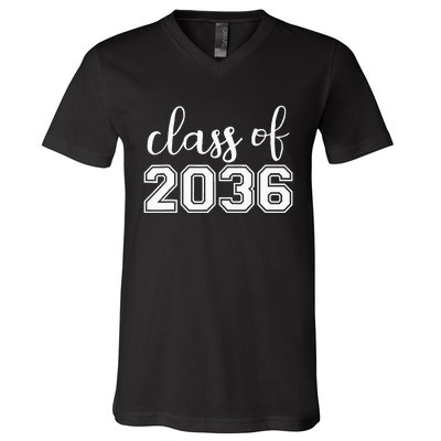 Class of 2036 Grow With Me First Day of School V-Neck T-Shirt