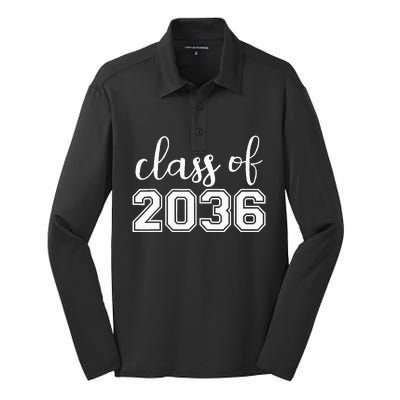 Class of 2036 Grow With Me First Day of School Silk Touch Performance Long Sleeve Polo