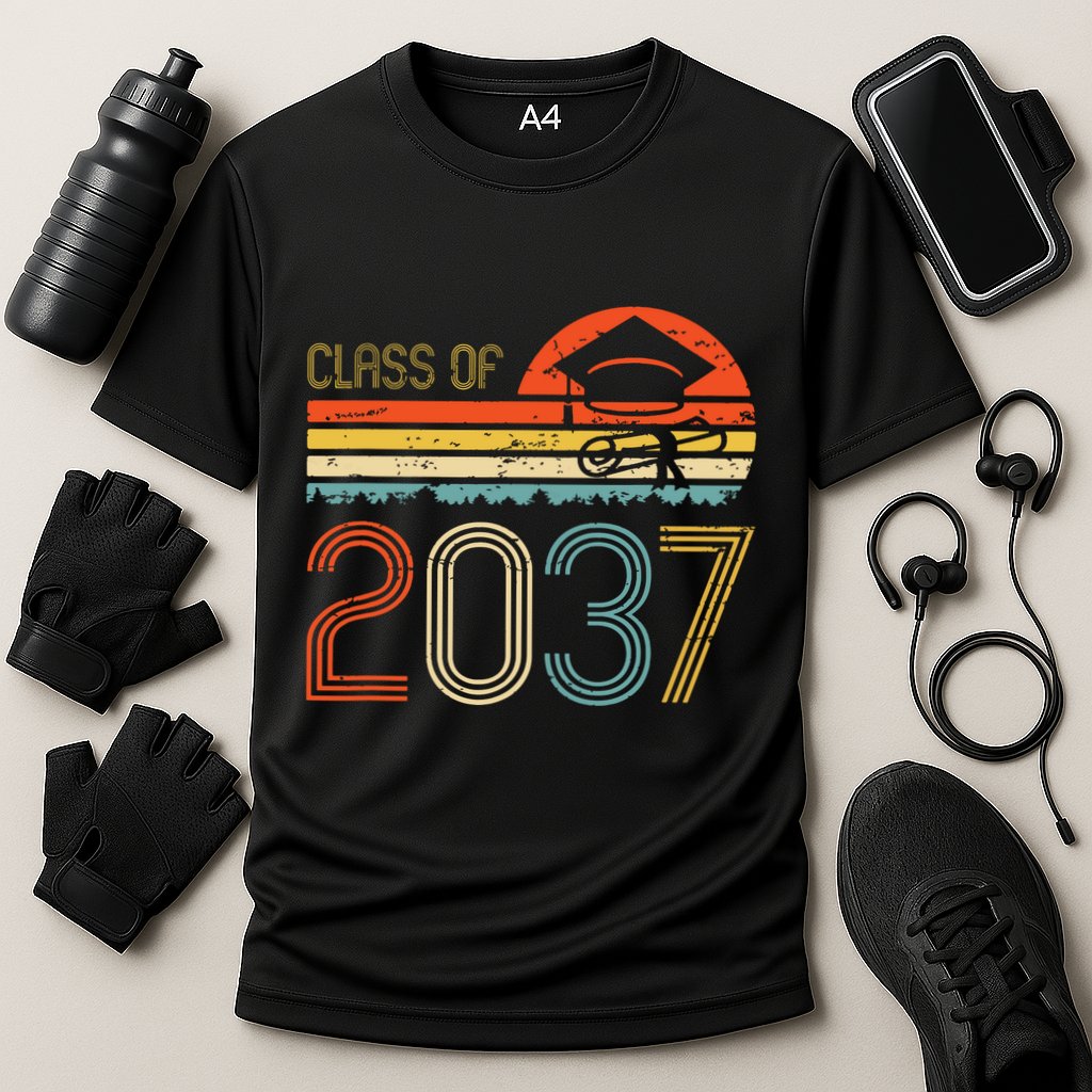 Class Of 2037 Grow With Me Prek Graduate Vintage Retro Performance Shirt