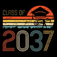 Class Of 2037 Grow With Me Prek Graduate Vintage Retro Sweatshirt