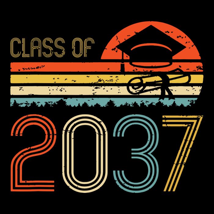 Class Of 2037 Grow With Me Prek Graduate Vintage Retro Sweatshirt