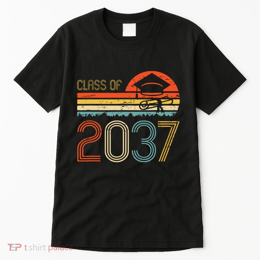 Class Of 2037 Grow With Me Prek Graduate Vintage Retro Tall T-Shirt