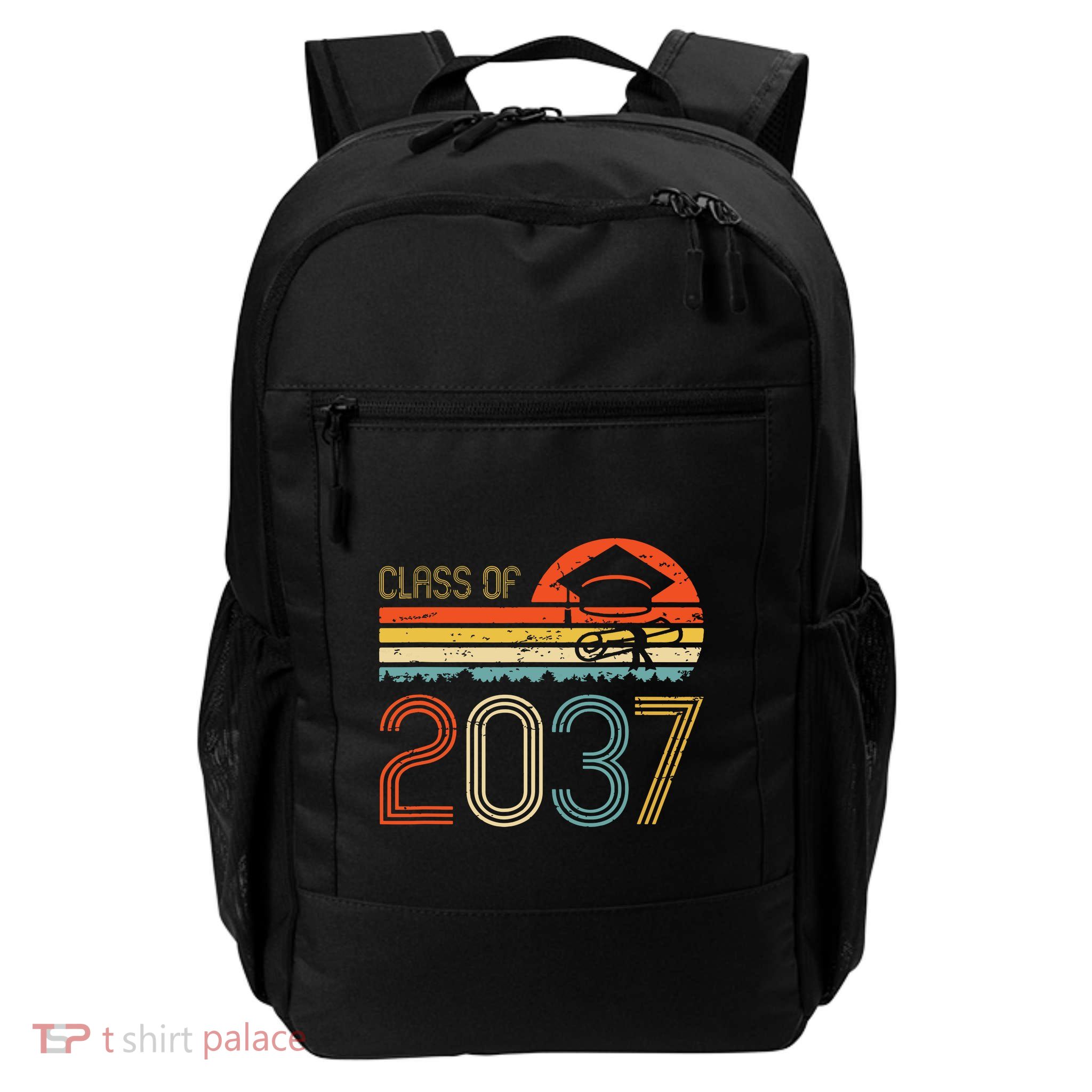 Class Of 2037 Grow With Me Prek Graduate Vintage Retro Backpack