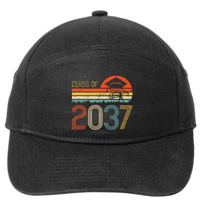 Class Of 2037 Grow With Me Prek Graduate Vintage Retro 7-Panel Snapback Hat