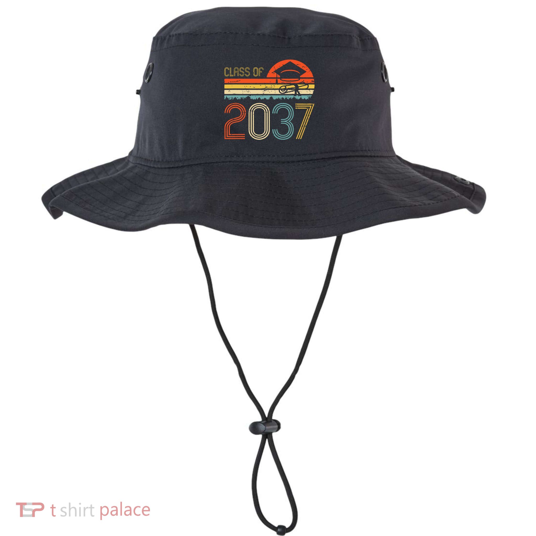 Class Of 2037 Grow With Me Prek Graduate Vintage Retro Bucket Hat