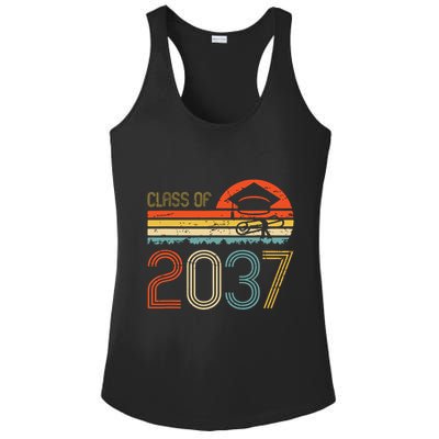 Class Of 2037 Grow With Me Prek Graduate Vintage Retro Ladies PosiCharge Competitor Racerback Tank
