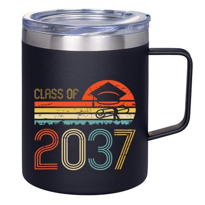 Class Of 2037 Grow With Me Prek Graduate Vintage Retro 12oz Stainless Steel Coffee Mug