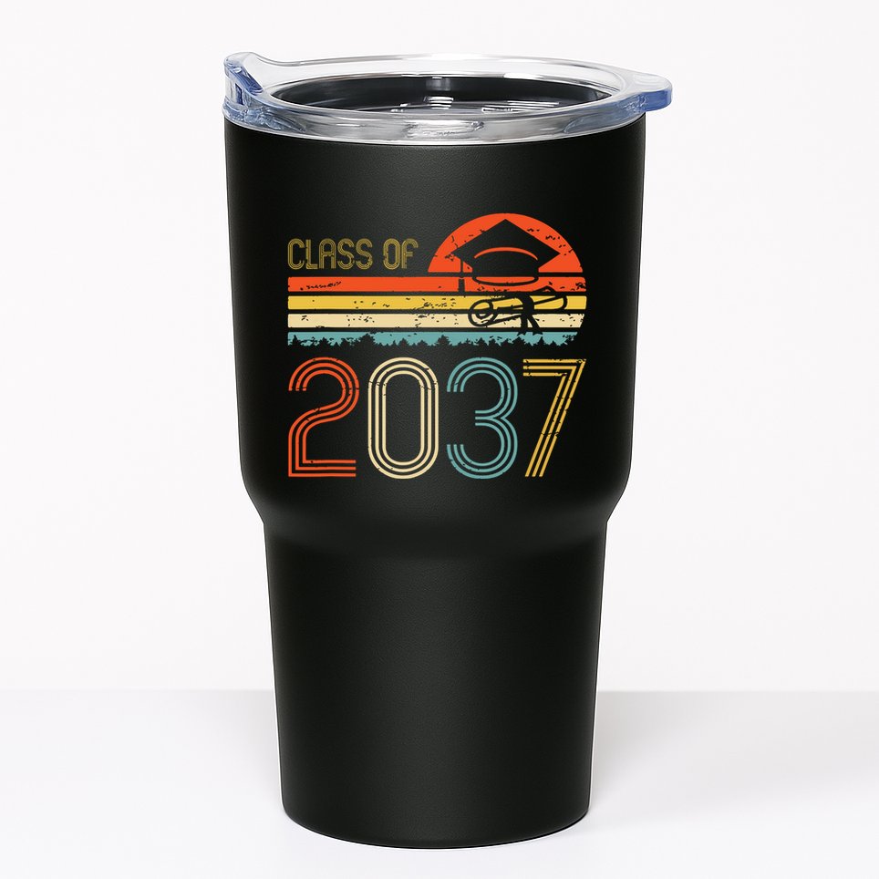 Class Of 2037 Grow With Me Prek Graduate Vintage Retro Tumbler