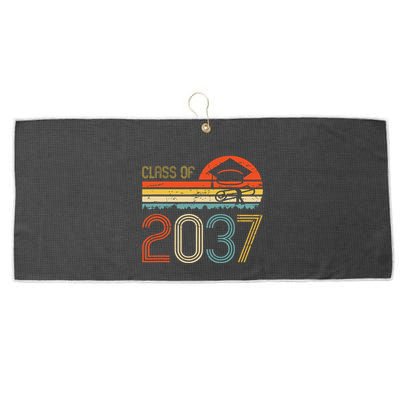 Class Of 2037 Grow With Me Prek Graduate Vintage Retro Large Microfiber Waffle Golf Towel