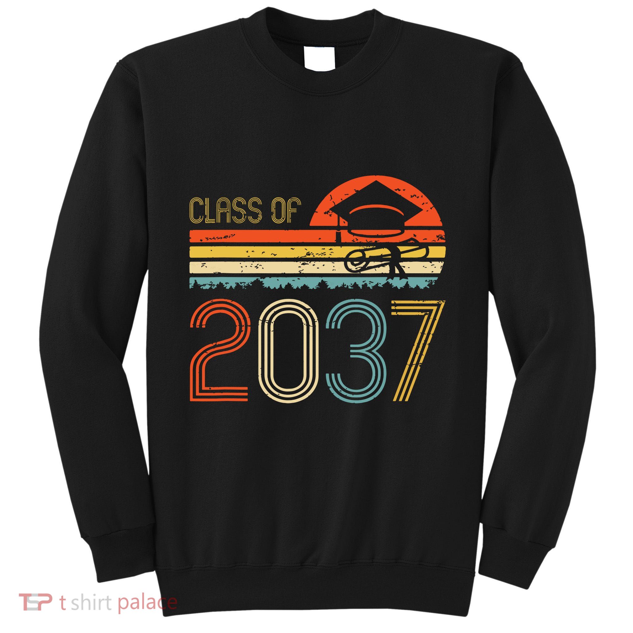 Class Of 2037 Grow With Me Prek Graduate Vintage Retro Tall Sweatshirt