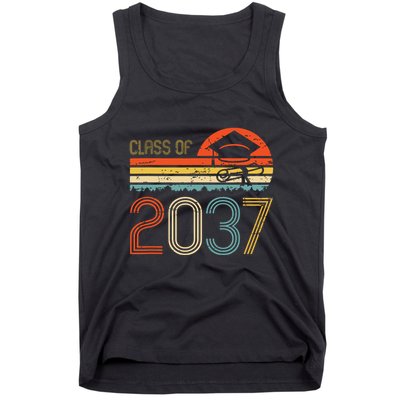 Class Of 2037 Grow With Me Prek Graduate Vintage Retro Tank Top