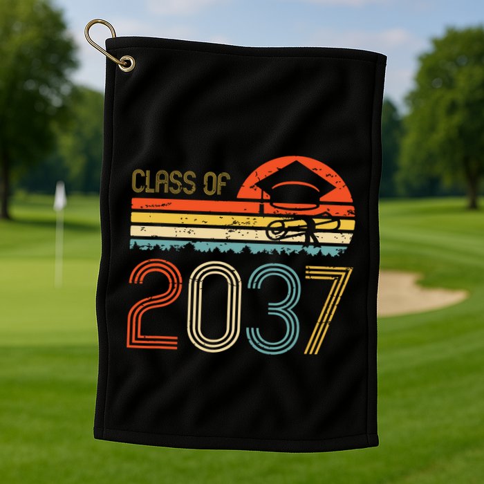 Class Of 2037 Grow With Me Prek Graduate Vintage Retro Golf Towel