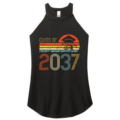 Class Of 2037 Grow With Me Prek Graduate Vintage Retro Women's Perfect Tri Rocker Tank