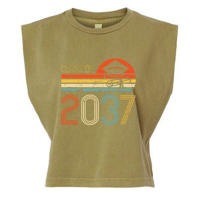 Class Of 2037 Grow With Me Prek Graduate Vintage Retro Garment-Dyed Women's Muscle Tee