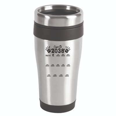 Class Of 2038 Grow With Me Handprint Pre K 12th Grade 16oz Travel Tumbler