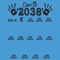 Class Of 2038 Grow With Me Handprint Pre K 12th Grade Tie Dye Hoodie