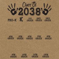 Class Of 2038 Grow With Me Handprint Pre K 12th Grade Cotton Canvas Backpack