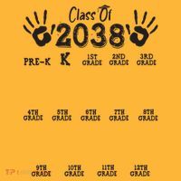 Class Of 2038 Grow With Me Handprint Pre K 12th Grade Pom Pom 12in Knit Beanie