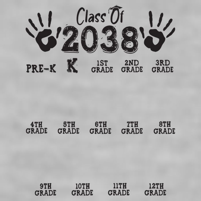 Class Of 2038 Grow With Me Handprint Pre K 12th Grade Ladies PosiCharge Tri-Blend Wicking Tank