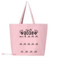 Class Of 2038 Grow With Me Handprint Pre K 12th Grade 25L Jumbo Tote