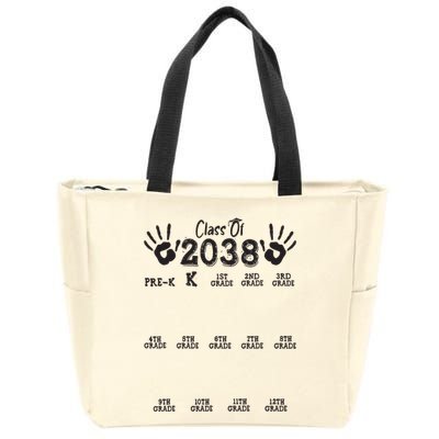 Class Of 2038 Grow With Me Handprint Pre K 12th Grade Zip Tote Bag