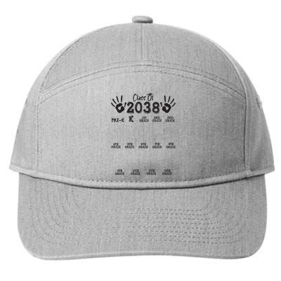 Class Of 2038 Grow With Me Handprint Pre K 12th Grade 7-Panel Snapback Hat