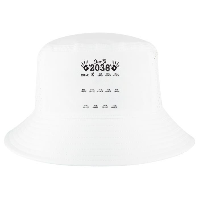 Class Of 2038 Grow With Me Handprint Pre K 12th Grade Cool Comfort Performance Bucket Hat