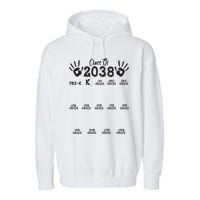 Class Of 2038 Grow With Me Handprint Pre K 12th Grade Garment-Dyed Fleece Hoodie
