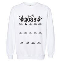 Class Of 2038 Grow With Me Handprint Pre K 12th Grade Garment-Dyed Sweatshirt